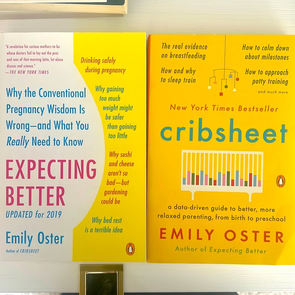 Expecting Better + Cribsheet Books - Emily Oster - excellent condition